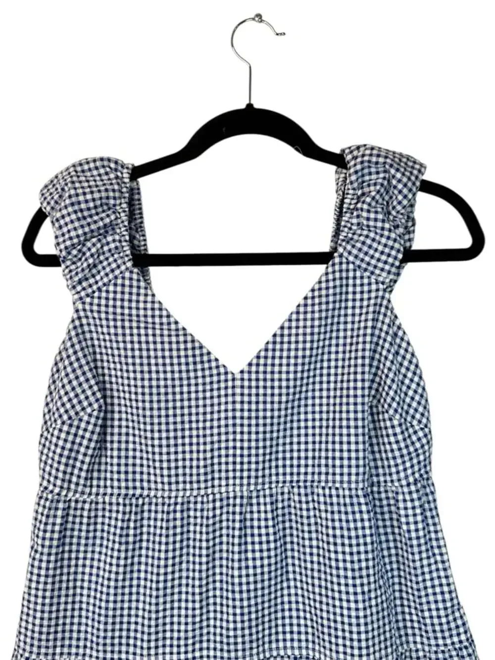 Old Navy Navy White Gingham Tiered Sundress Sleeveless Summer Dress Small